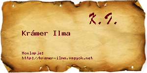 Krámer Ilma névjegykártya